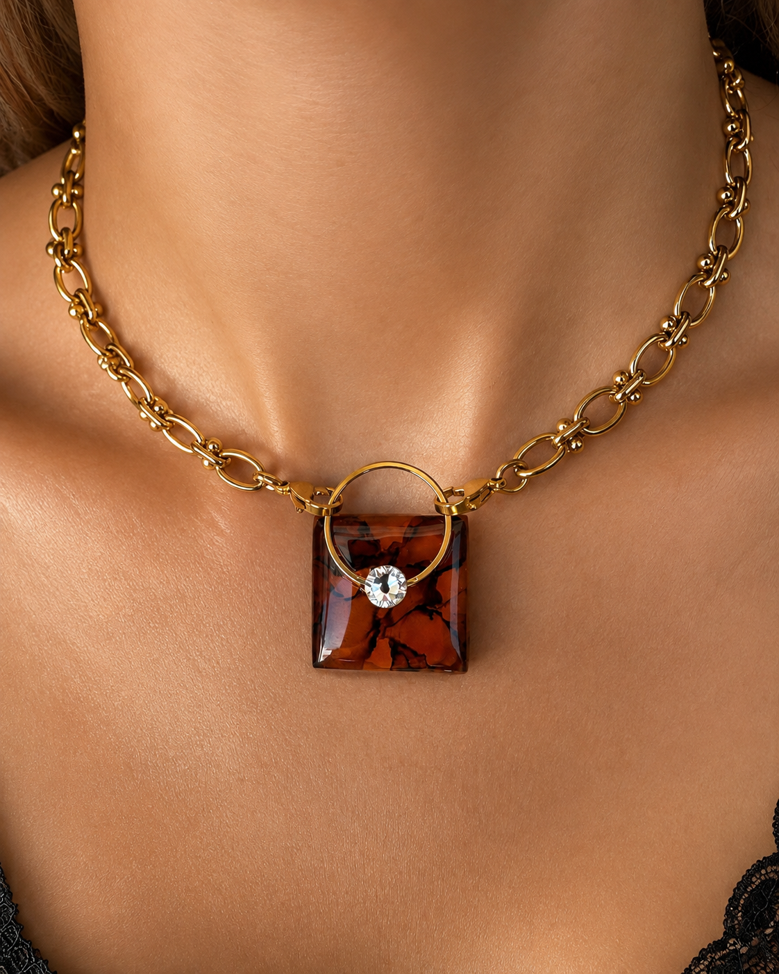 Collier Gaïa Icône N°4 - Ambre
