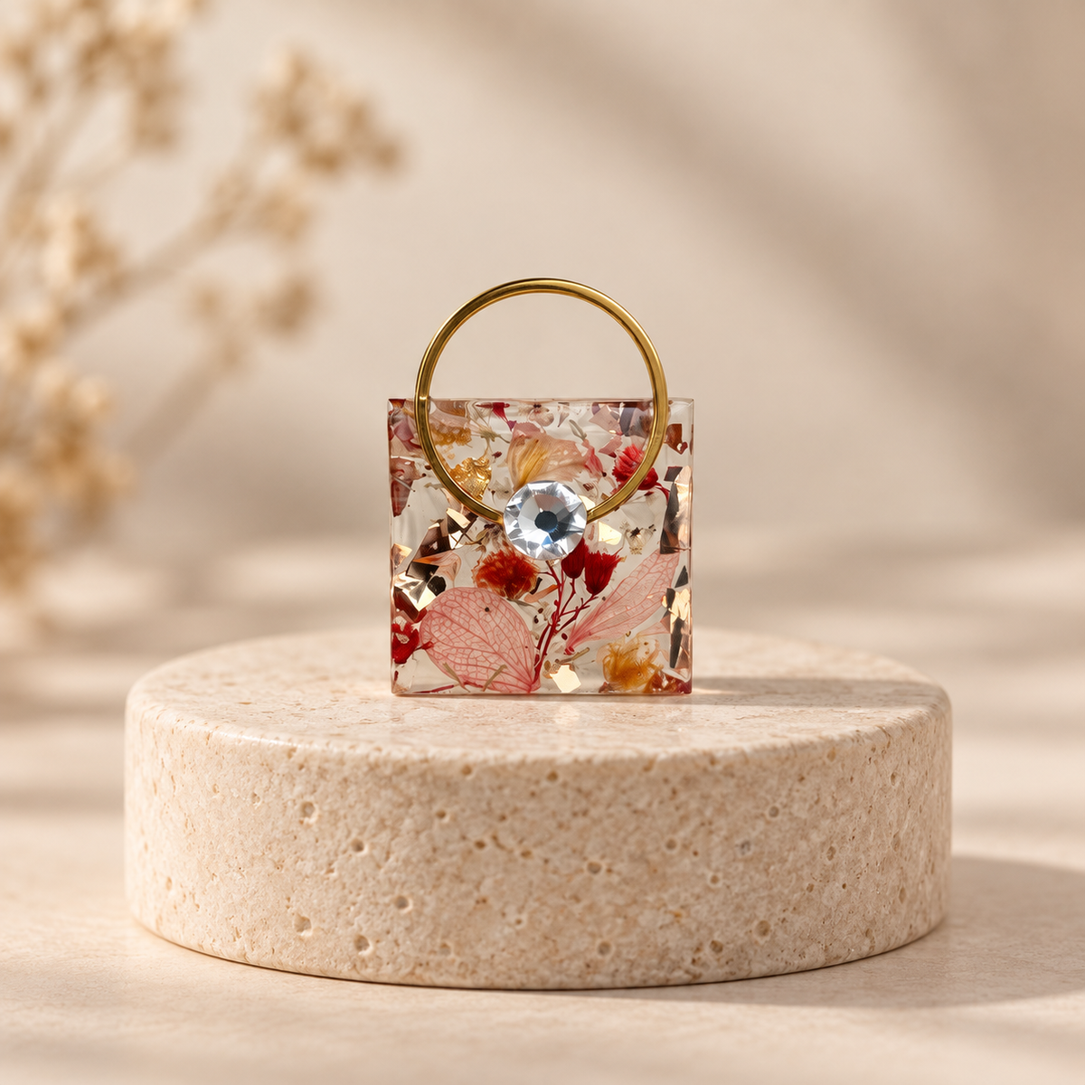 Mini sac Icône N° 5 - Fleur rose