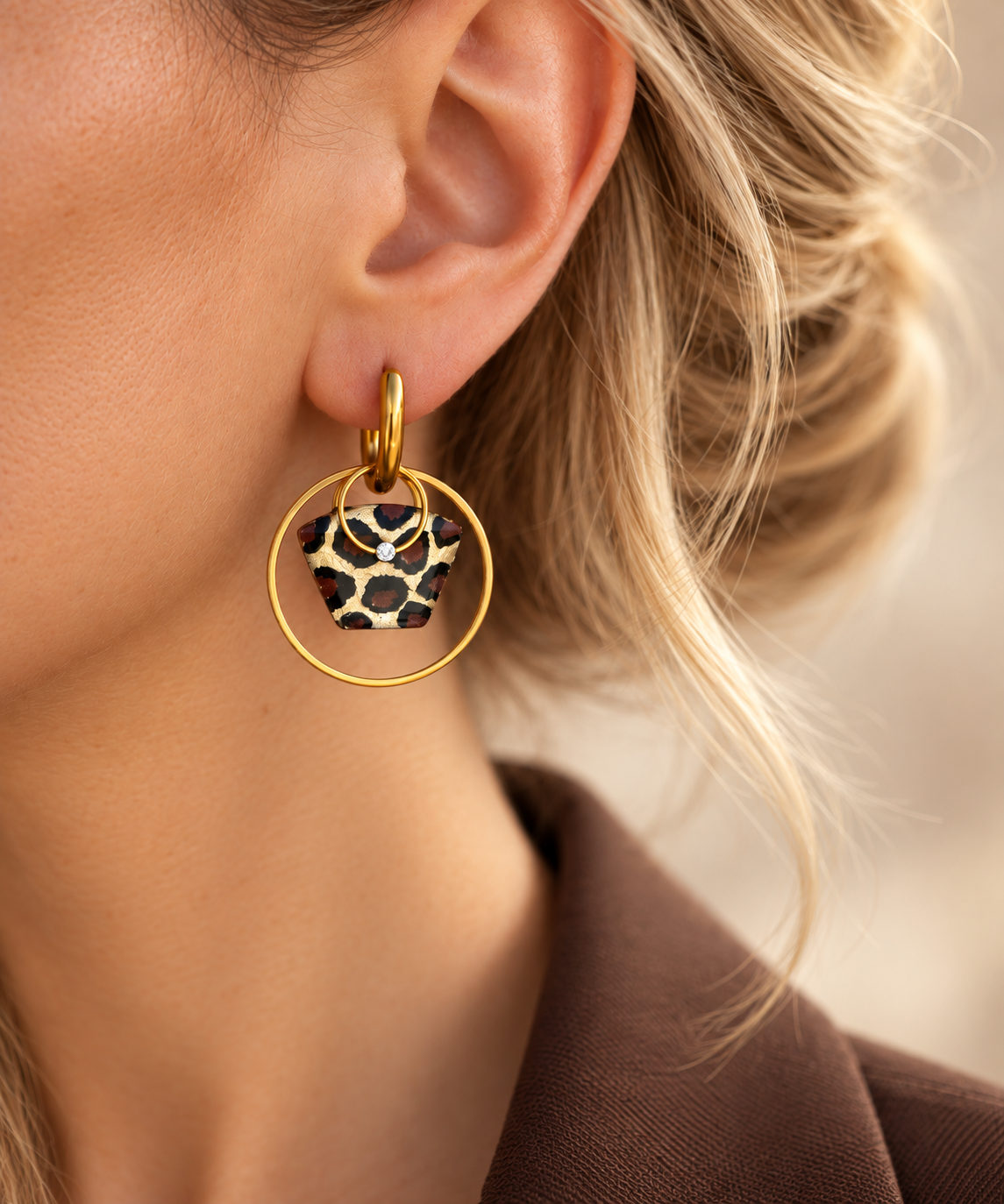 Boucles d’oreilles Héra Nomade N°1 - Léopard