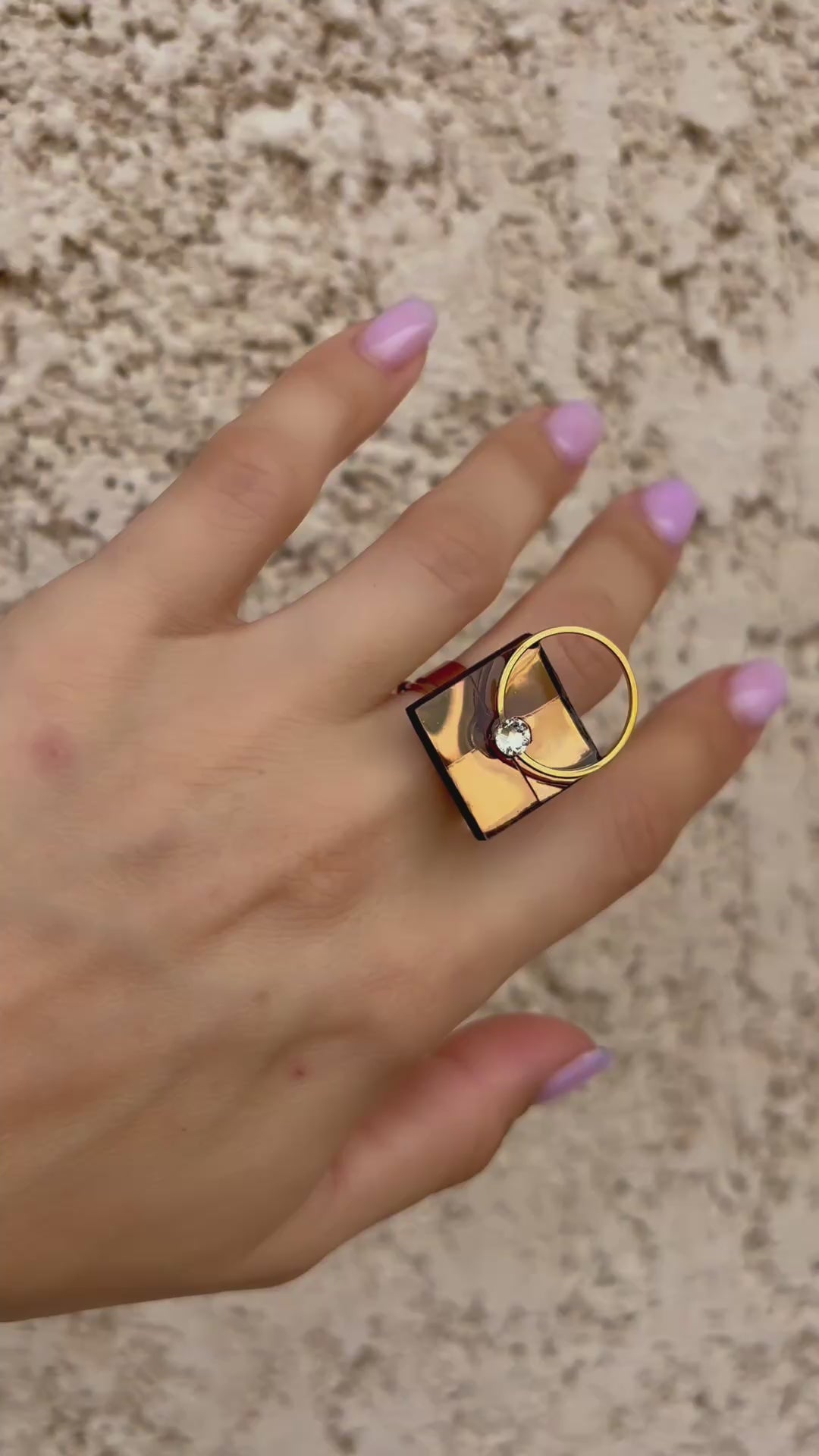 Bague Icône N°4 - Miroir doré